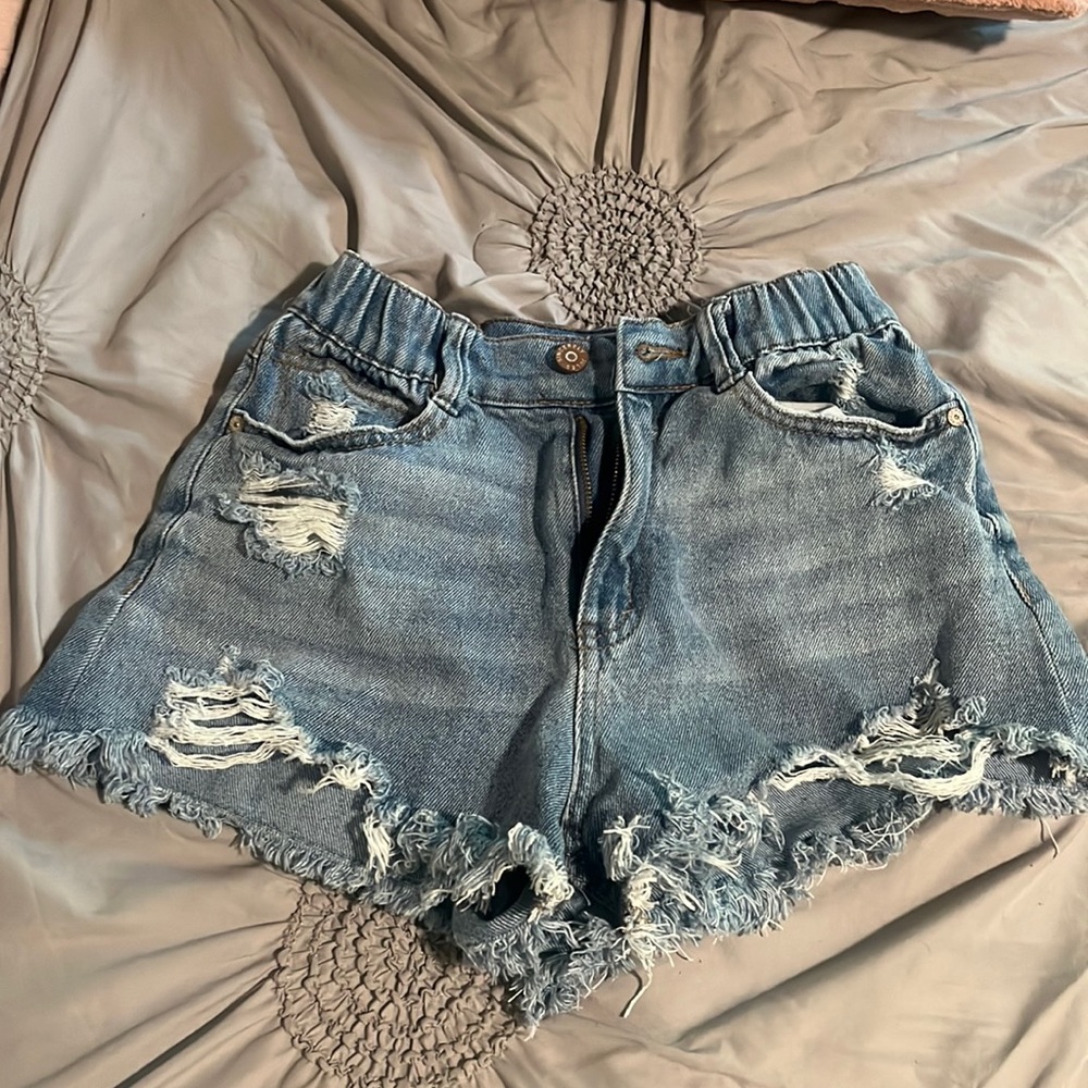 blue jean shorts